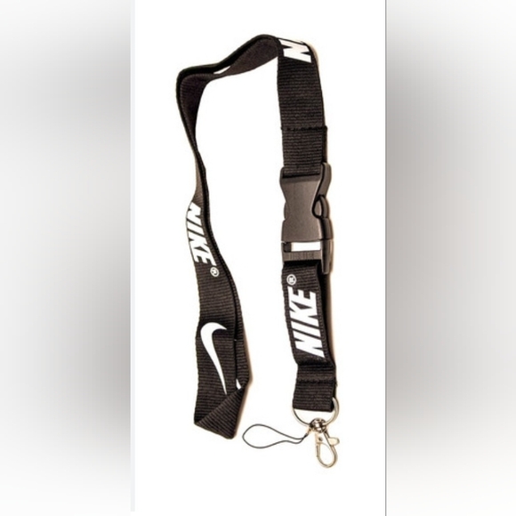 Black Nike Breakaway Lanyard One Size Quick Release Key Chain ID Holder - Picture 3 of 6